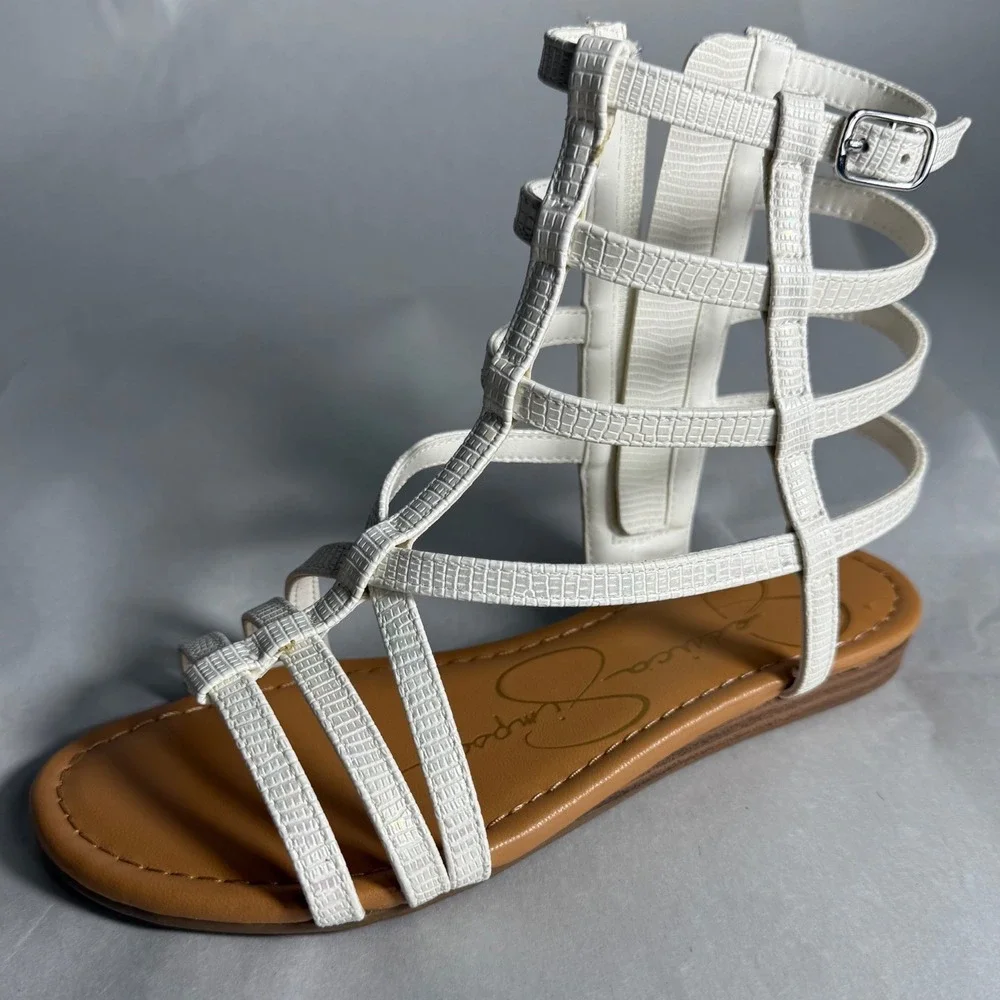 Jessica Simpson Ronni Gladiator Sandals Strappy iridescent White Kids Size 1